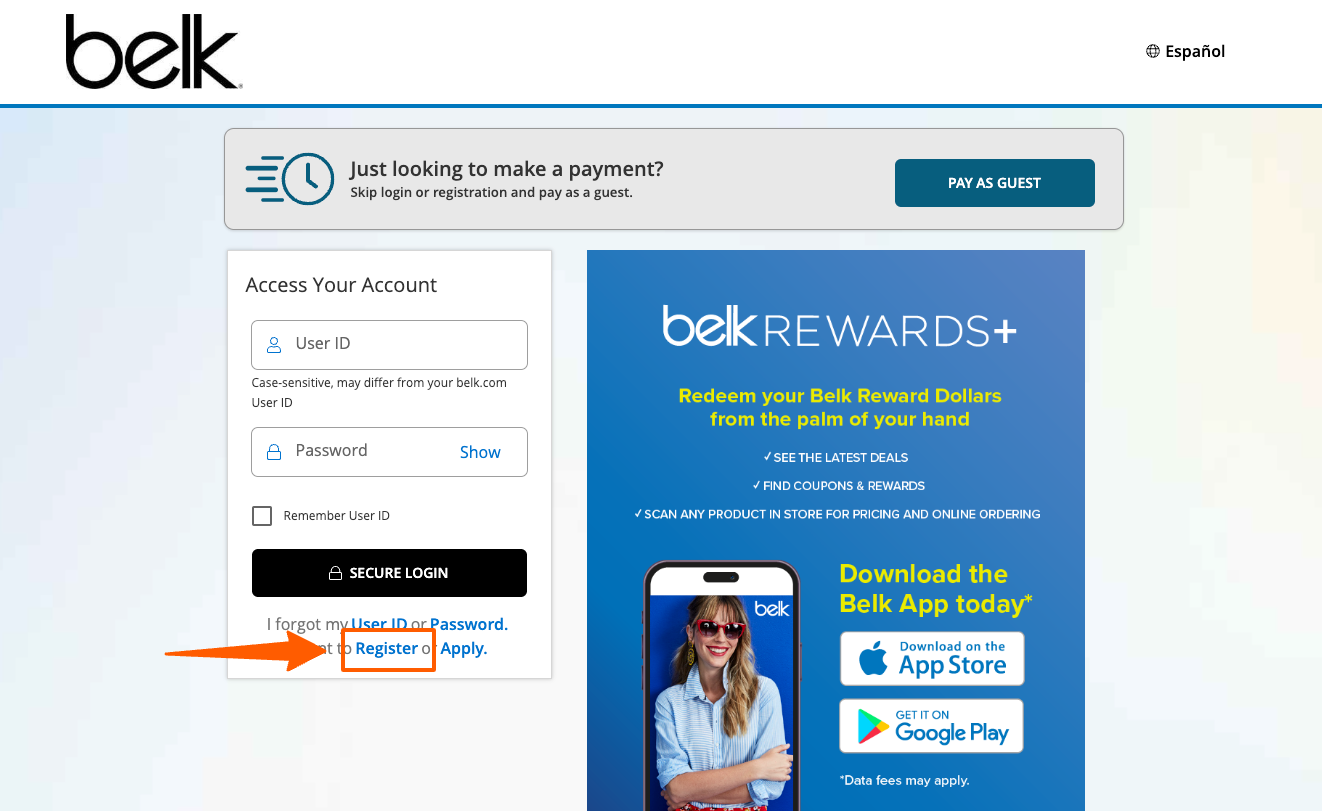 Register for Belk Credit Card