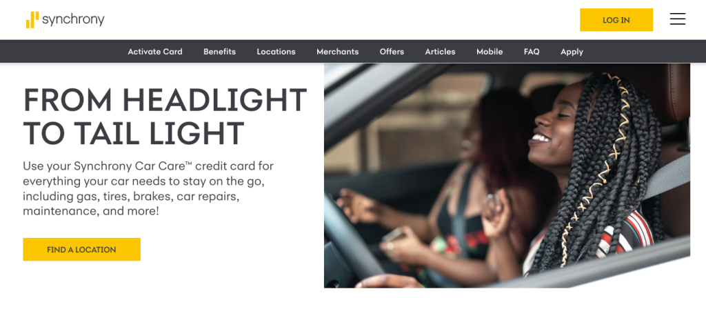 Synchrony Car Care Credit Card Login guide